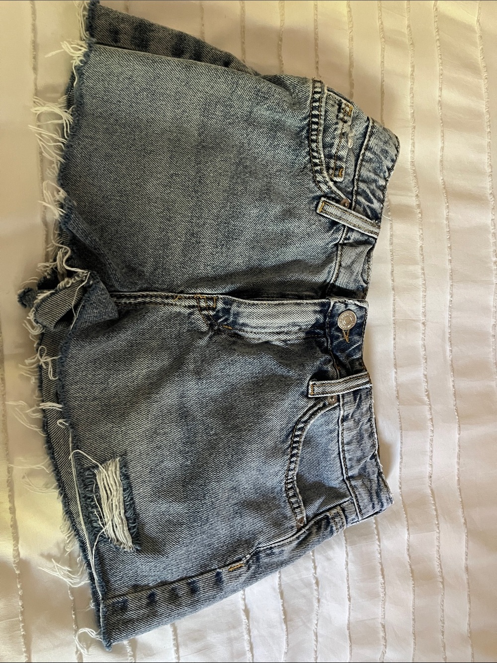 Forever 21 Kids Light Blue Denim Shorts with Contrast Stitching